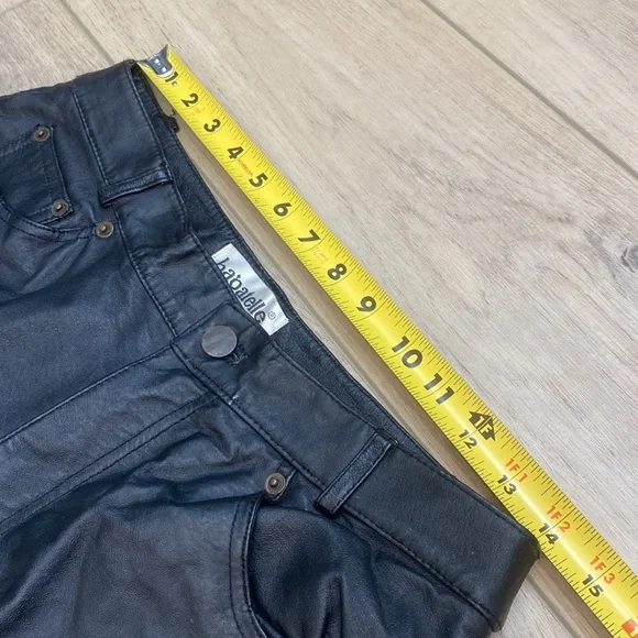 Bagatelle Real Black‎ Leather Pants High Rise Biker Punk Grunge Womens Vintage - Picture 13 of 15